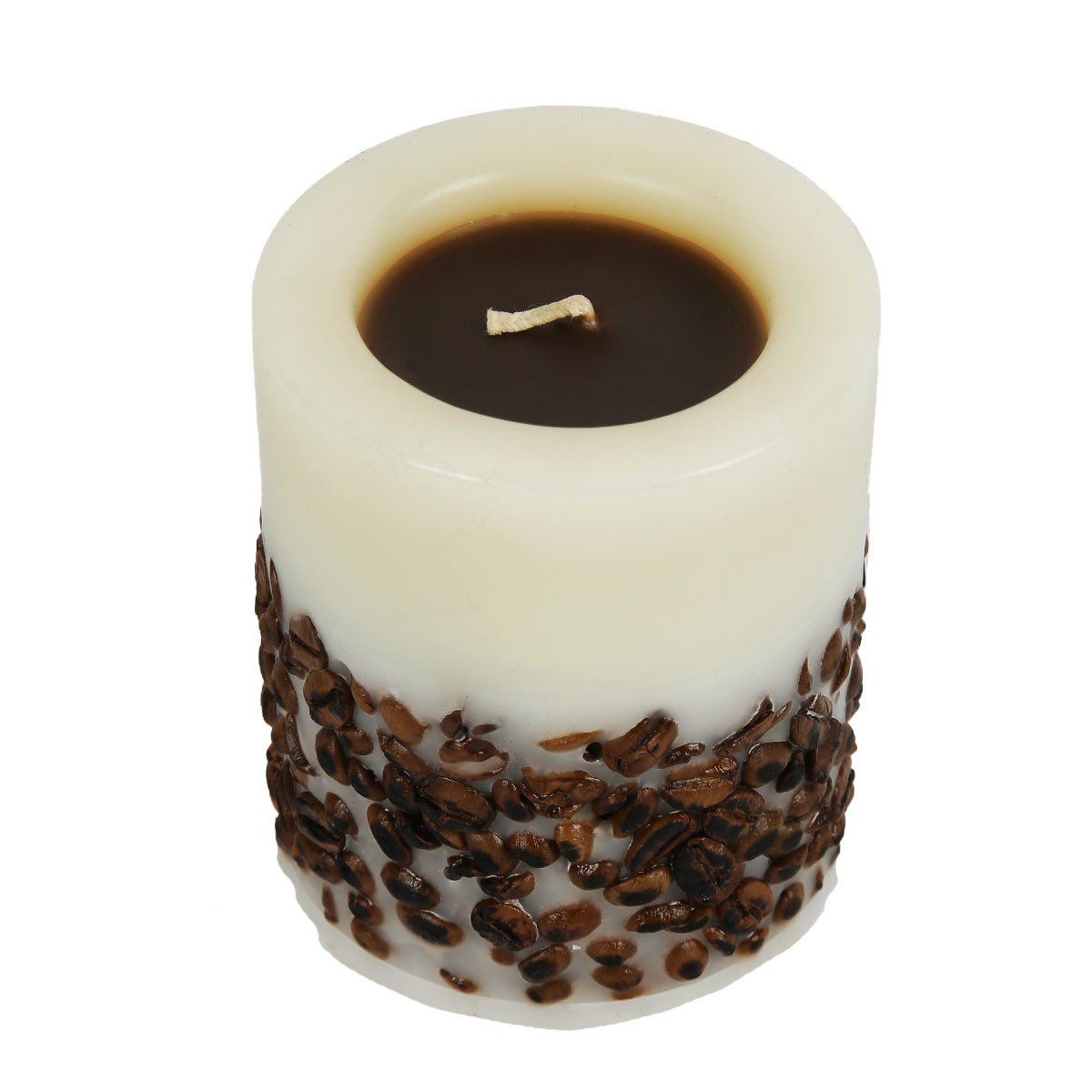 KAHVE ÇEKİRDEKLİ SİLİNDİR MUM 8*10CM