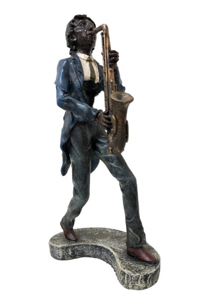 MÜZİSYEN / SAKSAFONCU DEKORATİF BİBLO 41CM