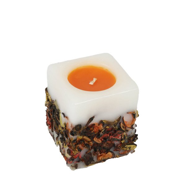 GÜL KURUSU GÖMMELİ KARE MUM 8*9CM