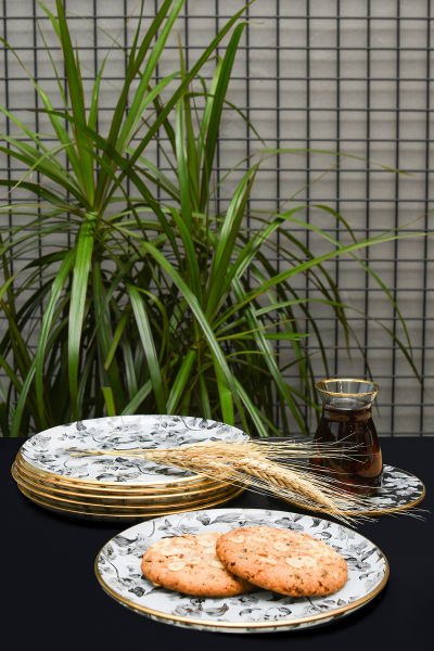 CLARA  ÇİÇEKLİ PASTA TABAĞI  6'LI 21CM
