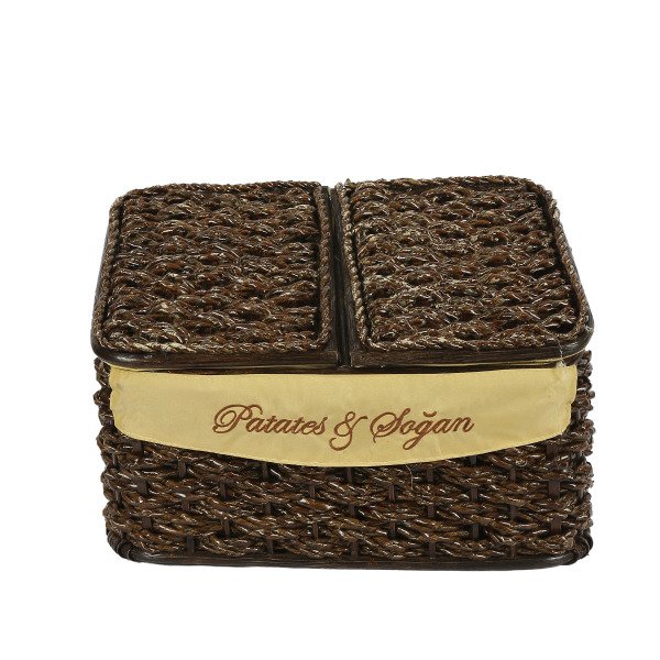 PATATES SOĞAN 2 BÖLMELİ SEPET 22170 KOYU KAHVE  40*27*25 CM