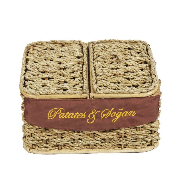 PATATES SOĞAN 2 BÖLMELİ SEPET 22533 AÇIK KAHVE 39*25*25 CM