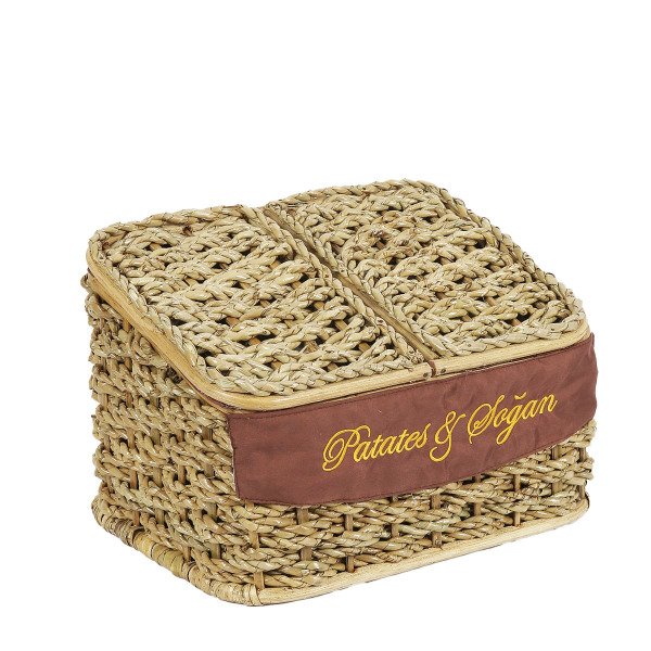 PATATES SOĞAN 2 BÖLMELİ SEPET 22533 AÇIK KAHVE 39*25*25 CM
