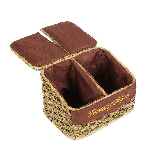 PATATES SOĞAN 2 BÖLMELİ SEPET 22533 AÇIK KAHVE 39*25*25 CM