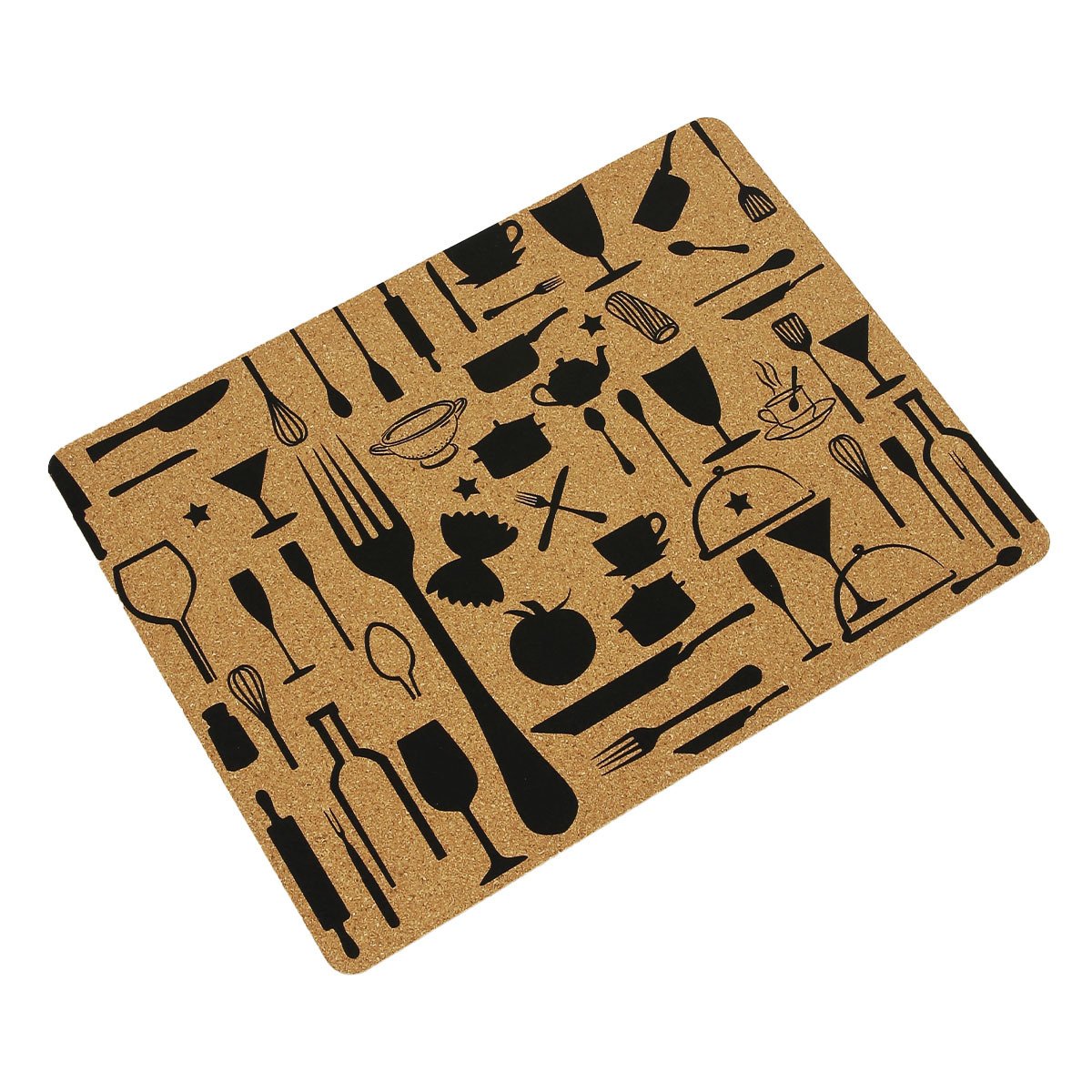 097O3037014 KLT A.MANTAR SERVİS ,SİYAH DESENLİ 6'LI , 40*30 CM