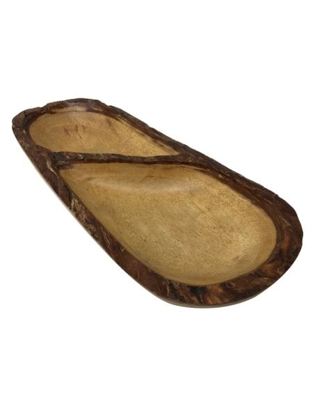 AHŞAP EL YAPIMI 2 BÖLMELİ OVAL ÇEREZLİK