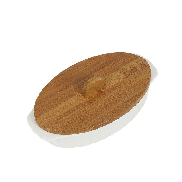 PİPKİN PORSELEN BAMBU KAPAKLI GÜVEÇ 21,8*12,5*6,6CM