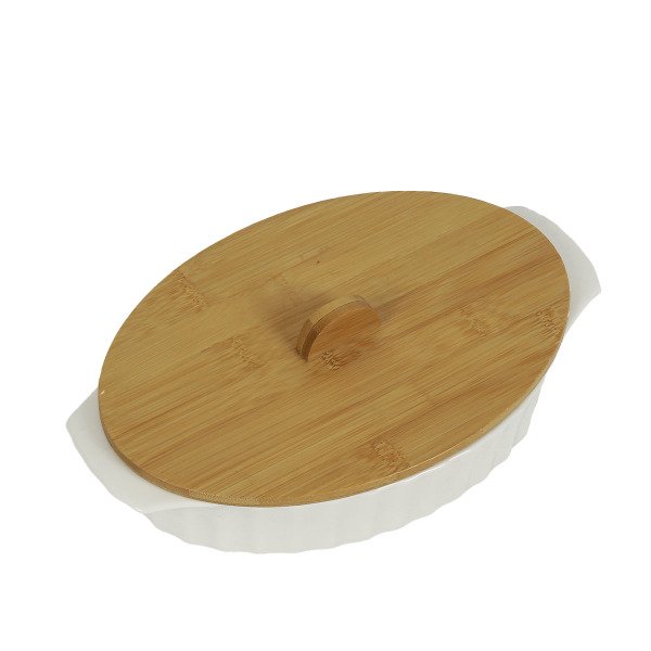 PİPKİN PORSELEN BAMBU KAPAKLI GÜVEÇ 26,5*16*7,5CM
