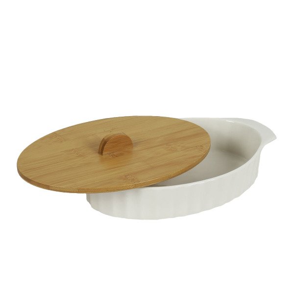 PİPKİN PORSELEN BAMBU KAPAKLI GÜVEÇ 26,5*16*7,5CM