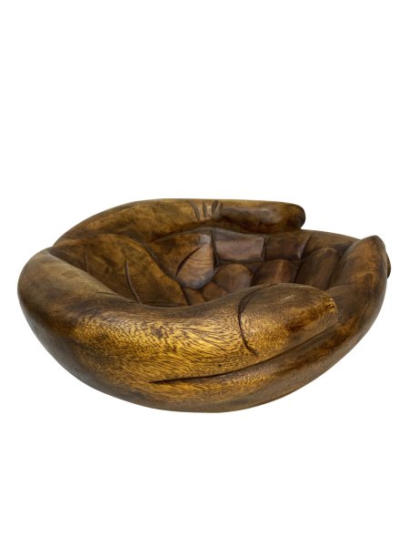 AHŞAP EL YAPIMI AVUÇ / YUVARLAK MEYVELİK 30*30*9CM