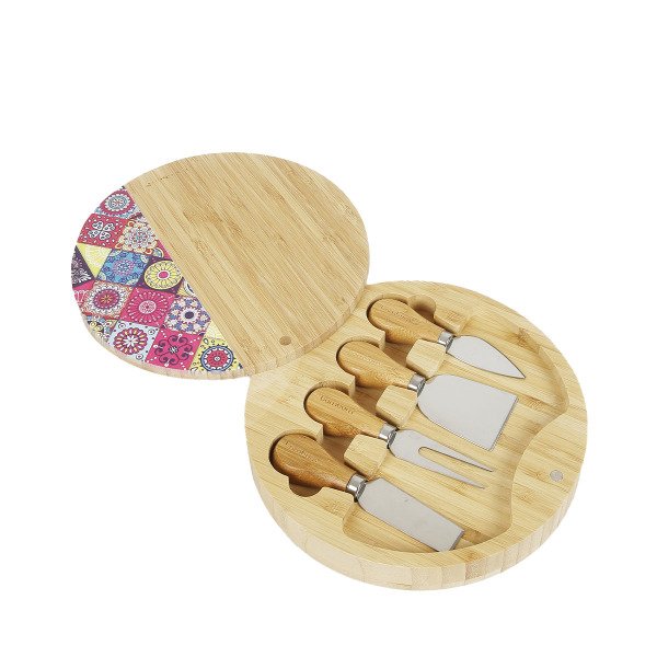 NİRVANA MİLANO 5 PARÇA BAMBU  PEYNİR SETİ 22CM
