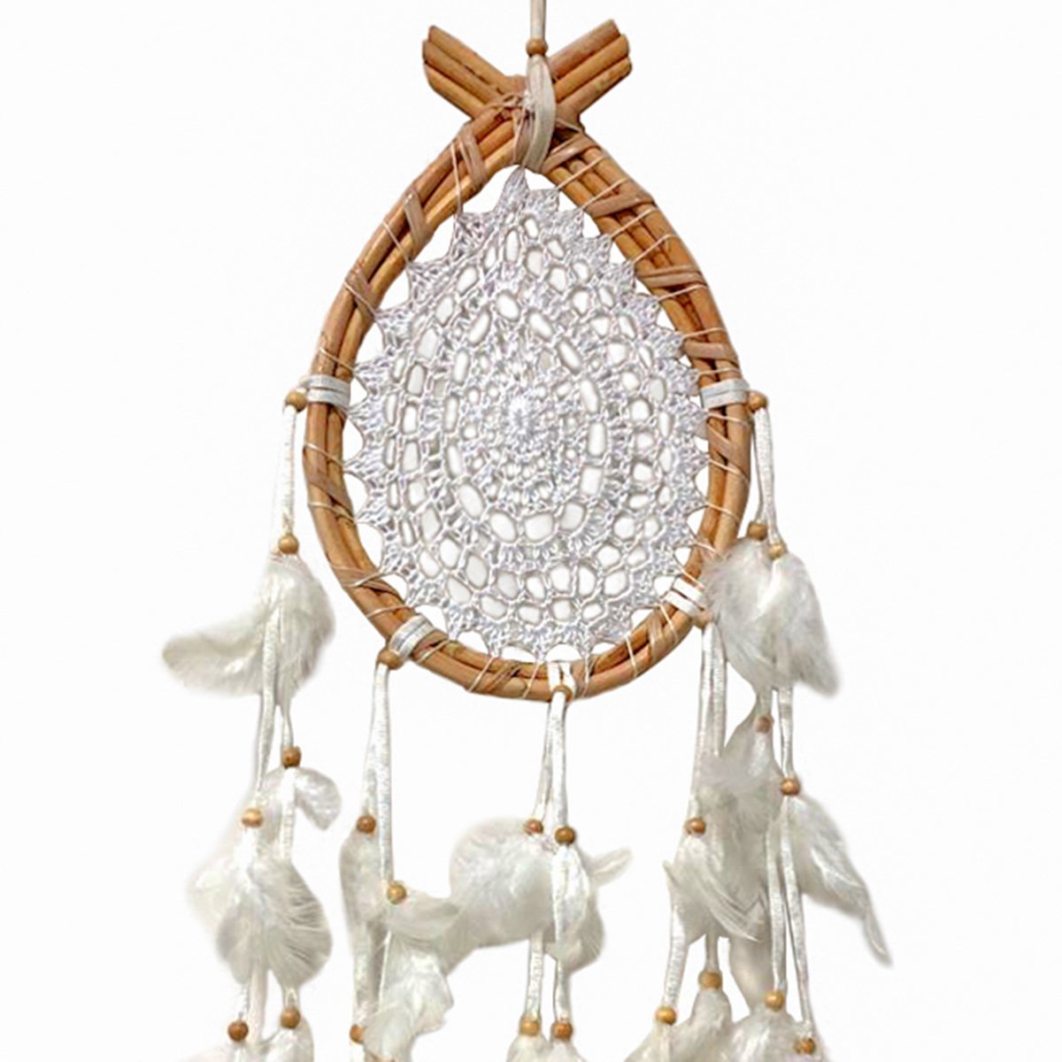 EL YAPIMI ÖRGÜLÜ DAMLA RÜYA KAPANI/DREAM CATCHER  28 CM