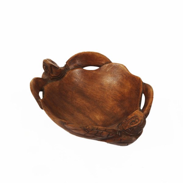 AHŞAP EL YAPIMI 2 KAFALI KAPLUMBAĞA ÇEREZLİK ,SUNUMLUK 21 CM