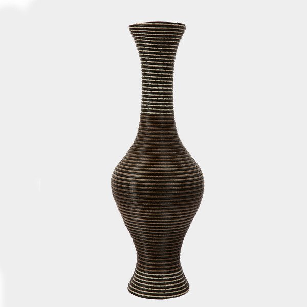 PLASTİK HASIR DOKULU EL YAPIMI VAZO ORTA BOY  70 CM