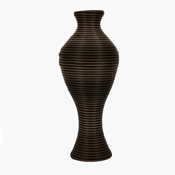 PLASTİK HASIR DOKULU EL YAPIMI VAZO KÜÇÜK BOY   60 CM