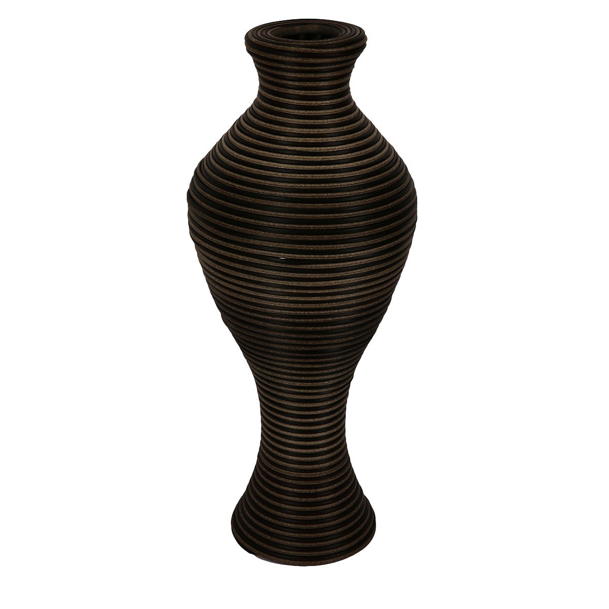 PLASTİK HASIR DOKULU EL YAPIMI VAZO KÜÇÜK BOY   60 CM