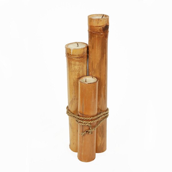 3'LÜ BAMBU DEKORATİF MUM  50 CM