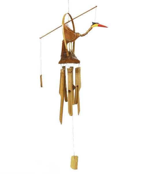 BAMBU EL YAPIMI LEYLAK RÜZGAR ÇANI 65 CM