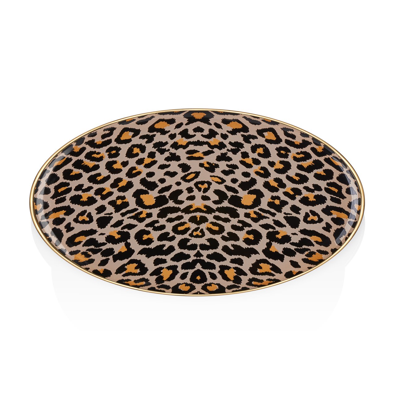 LEOPAR SOMON CAM YUVARLAK TEPSİ 31CM