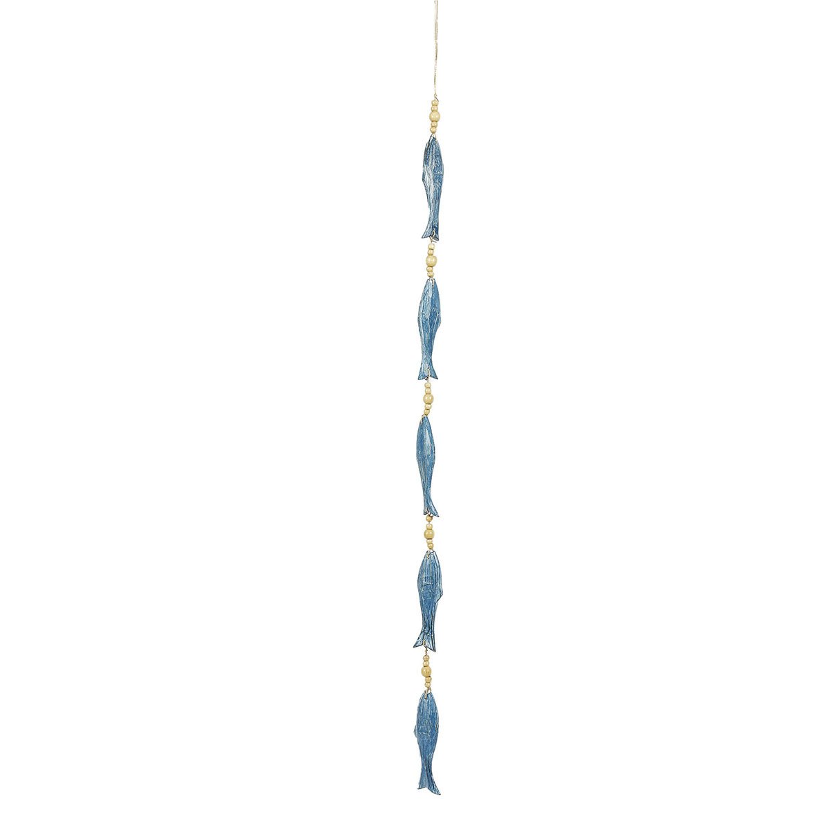 AHŞAP EL YAPIMI 5'Lİ BALIK  ASILABİLİR DUVAR AKSESUARI / SARKAÇ 100CM