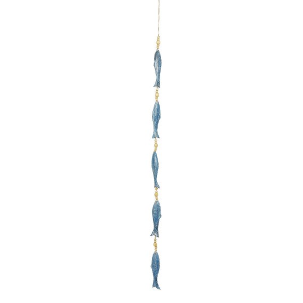 AHŞAP EL YAPIMI 5'Lİ BALIK  ASILABİLİR DUVAR AKSESUARI / SARKAÇ 100CM