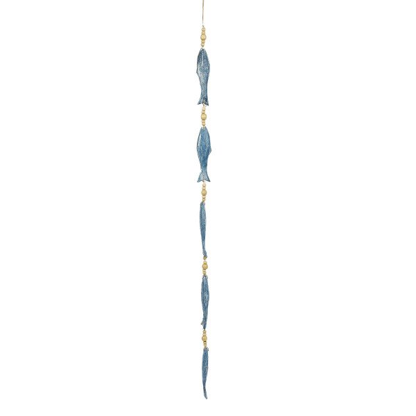 AHŞAP EL YAPIMI 5'Lİ BALIK  ASILABİLİR DUVAR AKSESUARI / SARKAÇ 100CM
