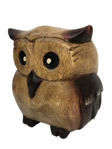 AHŞAP EL YAPIMI TOMBİK BAYKUŞ BİBLO  17*16CM
