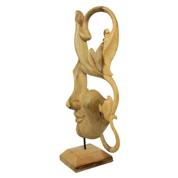AHŞAP OYMALI STANDLI MASK                                  37 CM