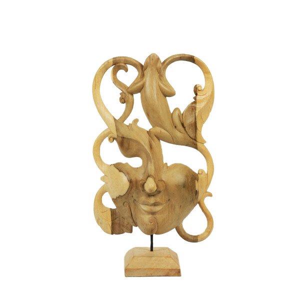 AHŞAP OYMALI STANDLI MASK                                  37 CM