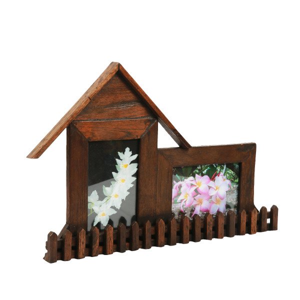 AHŞAP EL YAPIMI ÇERÇEVE 2'Lİ EV ŞEKLİNDE 29*44 CM