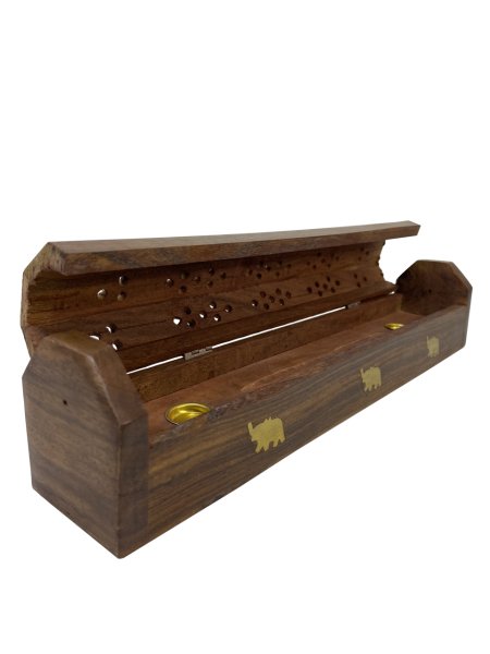 AHŞAP EL YAPIMI TÜTSÜ YAKMA KUTUSU/KAPAKLI TÜTSÜLÜK 30CM