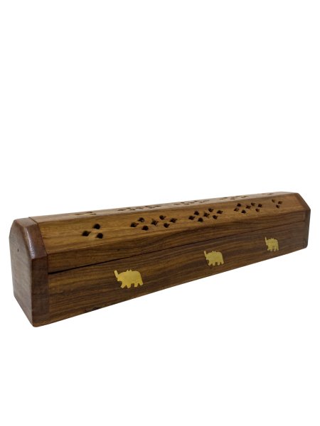 AHŞAP EL YAPIMI TÜTSÜ YAKMA KUTUSU/KAPAKLI TÜTSÜLÜK 30CM
