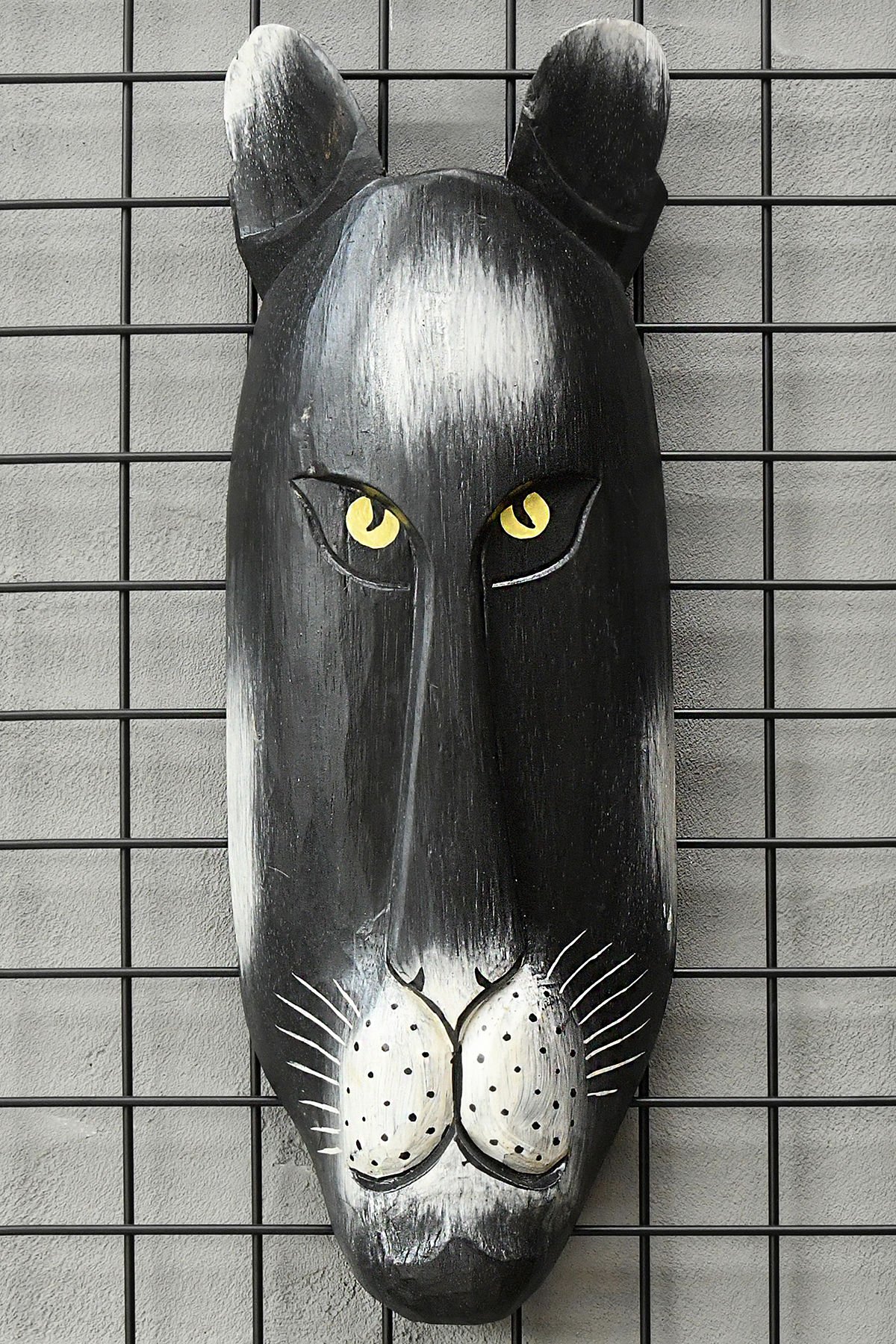 AHŞAP EL YAPIMI PANTER MASK/ DUVAR DEKORU 50CM
