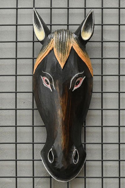 AHŞAP EL YAPIMI AT MASK/ DUVAR DEKORU 50CM