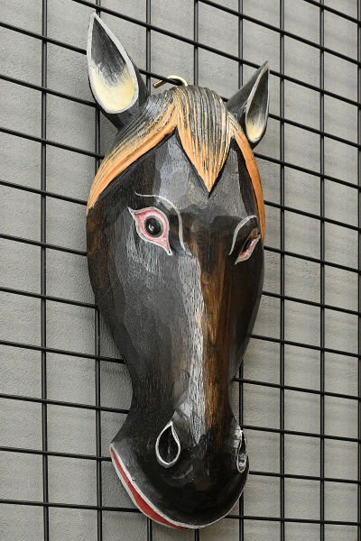 AHŞAP EL YAPIMI AT MASK/ DUVAR DEKORU 50CM