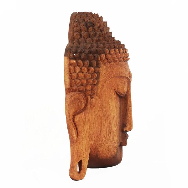 MİNDİ AĞACI EL YAPIMI BUDDHA KAFASI DUVAR AKSESUARI 30 CM