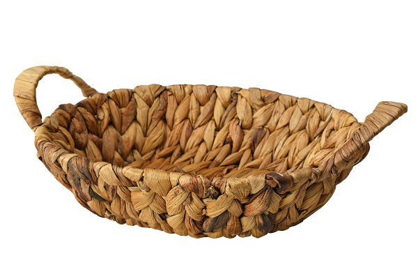 HASIR EL YAPIMI KALIN ÖRGÜ OVAL EKMEK SEPETİ/DÜZENLEYİCİ/SUNUMLUK 35*22*8CM