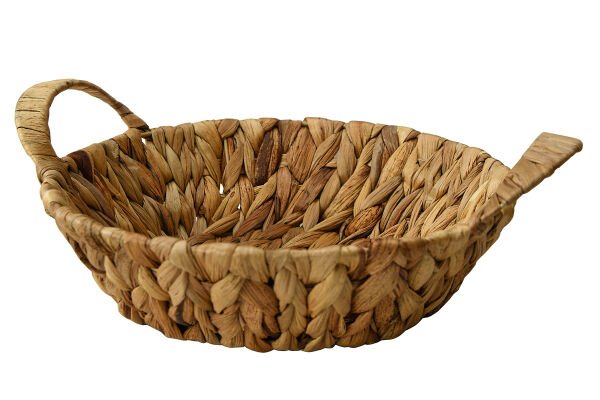 HASIR EL YAPIMI KALIN ÖRGÜ YUVARLAK EKMEK SEPETİ/DÜZENLEYİCİ/SUNUMLUK 32*25*8CM