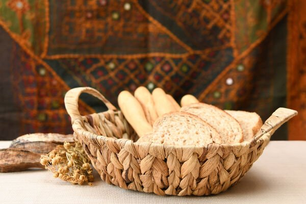 HASIR EL YAPIMI KALIN ÖRGÜ YUVARLAK EKMEK SEPETİ/DÜZENLEYİCİ/SUNUMLUK 32*25*8CM