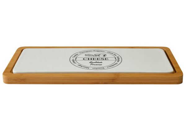 BAMBU/PORSELEN MARCIAGO PEYNİR SUNUM TABAĞI 32*15CM