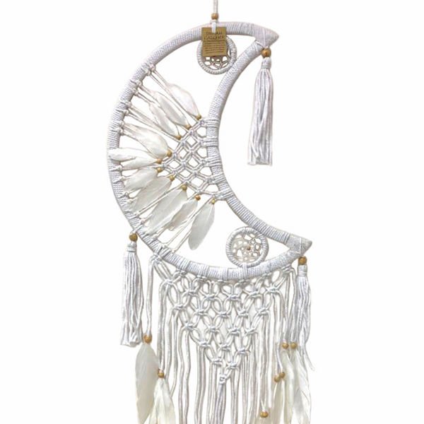 EL YAPIMI ÖRGÜ AY RÜYA KAPANI/DREAM CATCHER 41CM