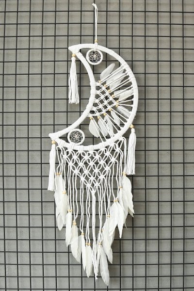 EL YAPIMI ÖRGÜ AY RÜYA KAPANI/DREAM CATCHER 41CM