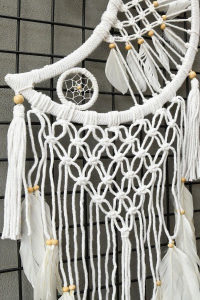 EL YAPIMI ÖRGÜ AY RÜYA KAPANI/DREAM CATCHER 41CM