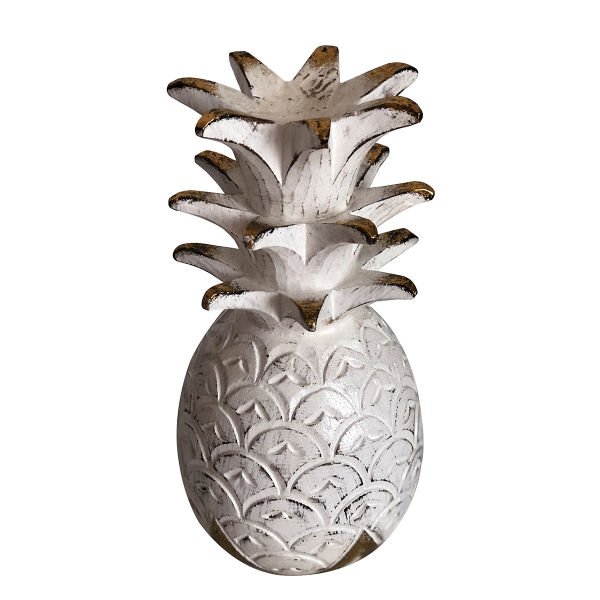 AHŞAP EL YAPIMI ANANAS EV DEKORU 31CM