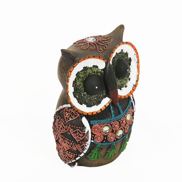 POLYESTER SİMLİ BAYKUŞ DEKORATİF OBJE 11*14CM