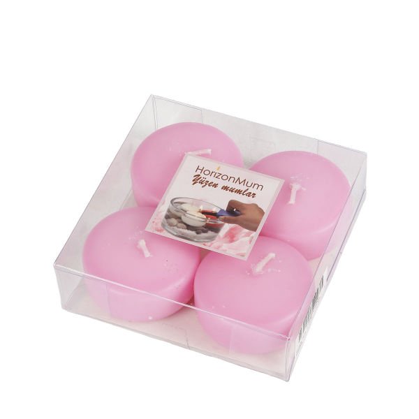 PEMBE 4'LÜ YÜZEN MUM