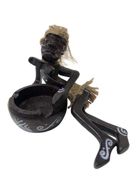 AHŞAP EL YAPIMI PRİMİTİF/ İLKEL İNSAN MİKRO FİGÜR KÜLLÜK  23CM