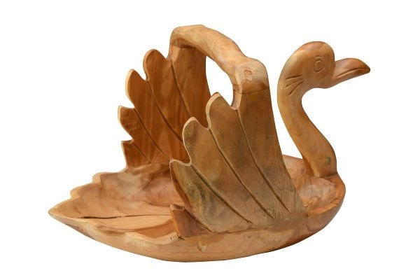 PALMİYE AĞACINDAN EL YAPIMI KUĞU KULPLU  MEYVELİK / SUNUMLUK 40CM