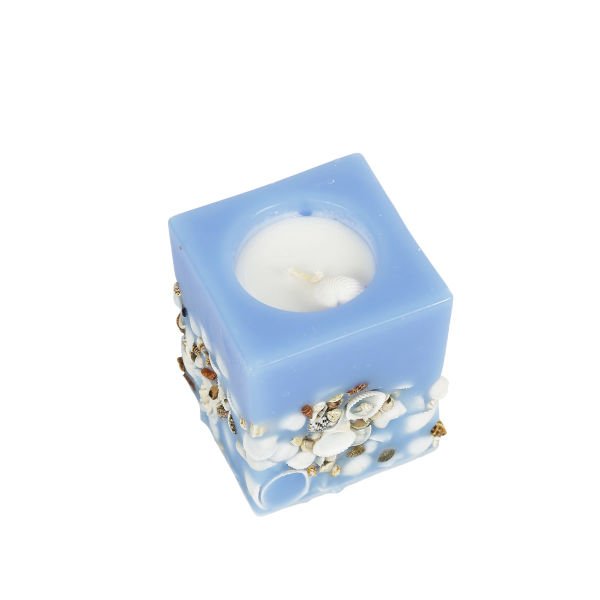 DENİZ KABUKLU KARE  KÜÇÜK BOY MUM 5*6CM