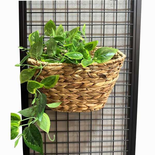 EL YAPIMI HASIR ÖRGÜ TEK KULPLU KAPI SEPETİ / RATTAN